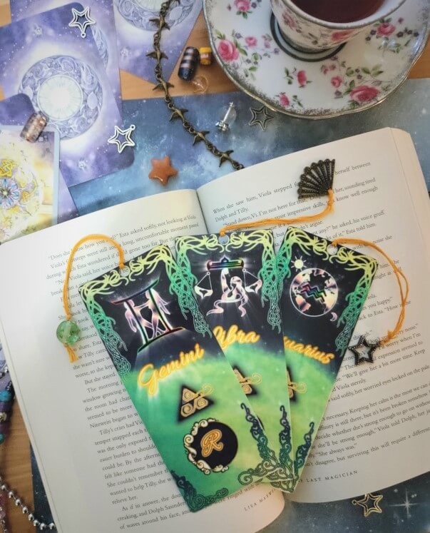 Gemini Libra Aquarius Monogram Bookmark