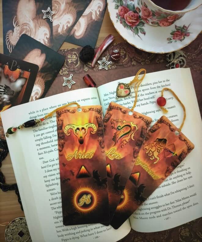 Aries Leo Sagittarius Monogram Bookmark